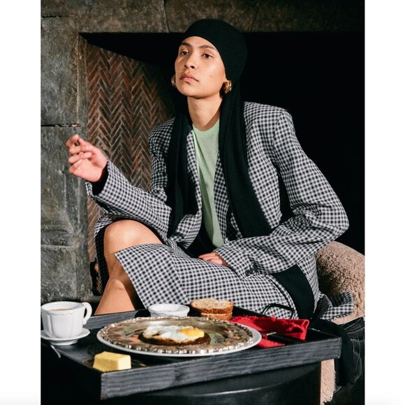 Tibi Double Faced Menswear Check Double Breasted Blazer, size 8 - Picture 4 of 13